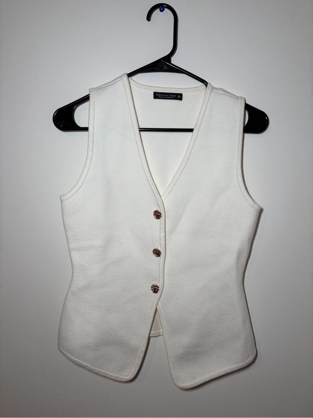 Classic Cream V-Neck Button Front Tank Top